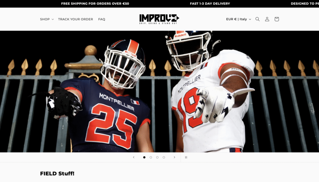 Realizzazione sito web per Abbigliamento Sportivo