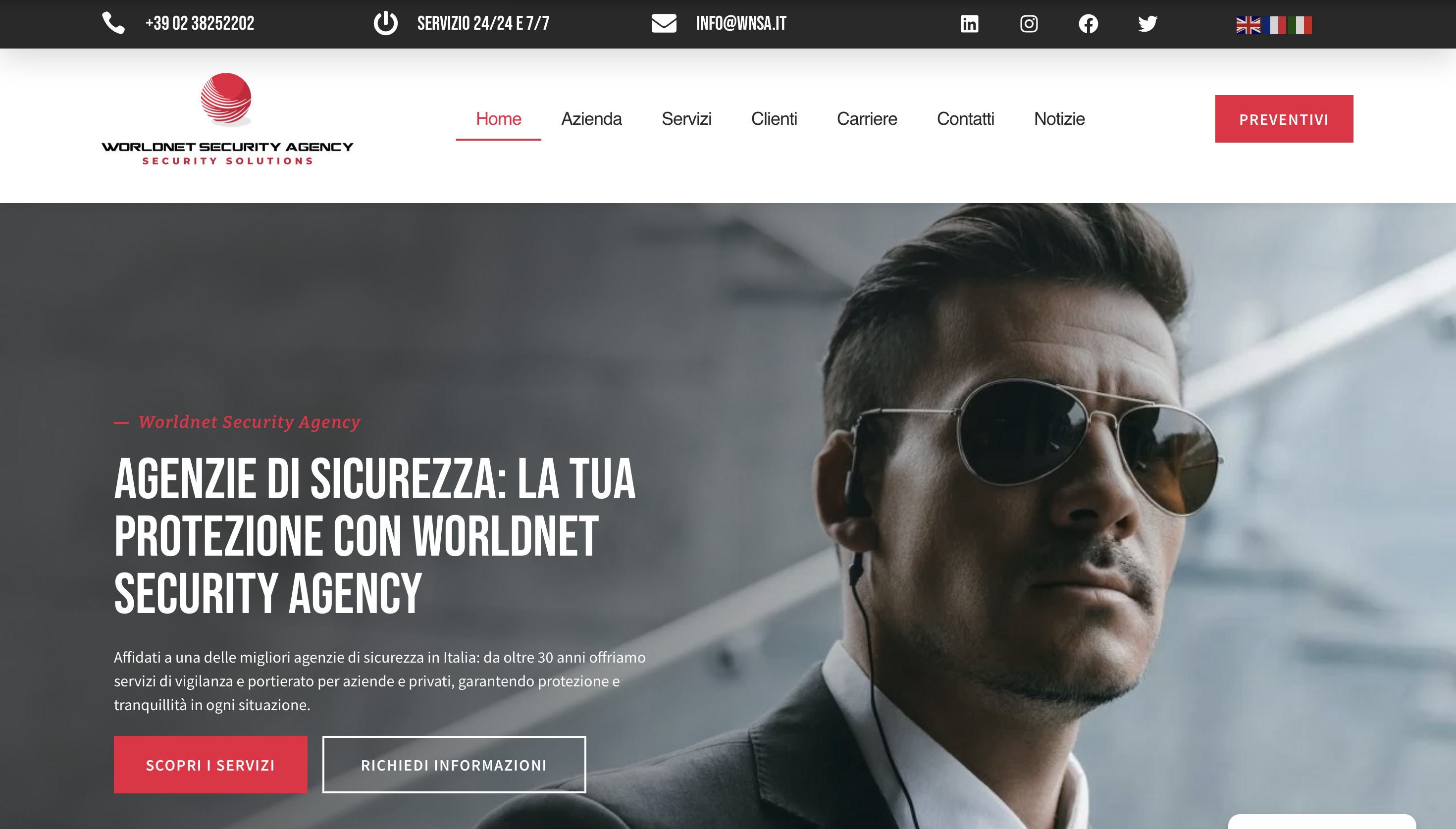 Realizzazione Sito Web per Agenzia di Sicurezza