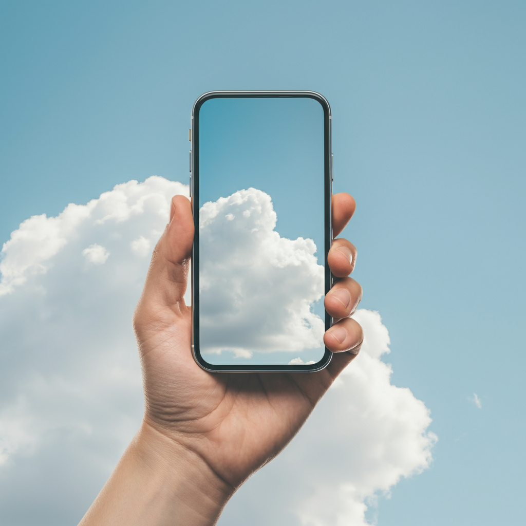 iPhone che inquadra il cielo
